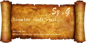 Szemler Györgyi névjegykártya